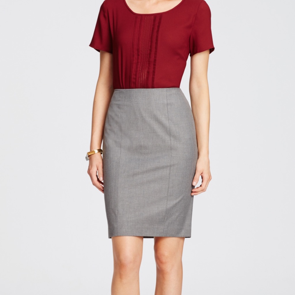 Long Grey Ann Taylor Skirt